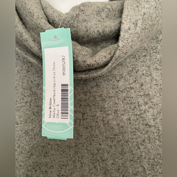 Nine Britton olive cowl neck knit dress size small - Picture 4 of 5